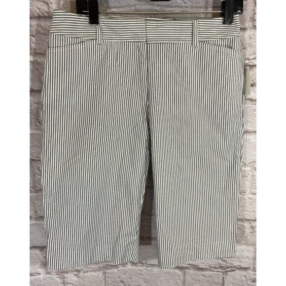 NEW Talbots Perfect Short Gray White Stripe 13" inseam Womens Size 6 - Picture 1 of 11